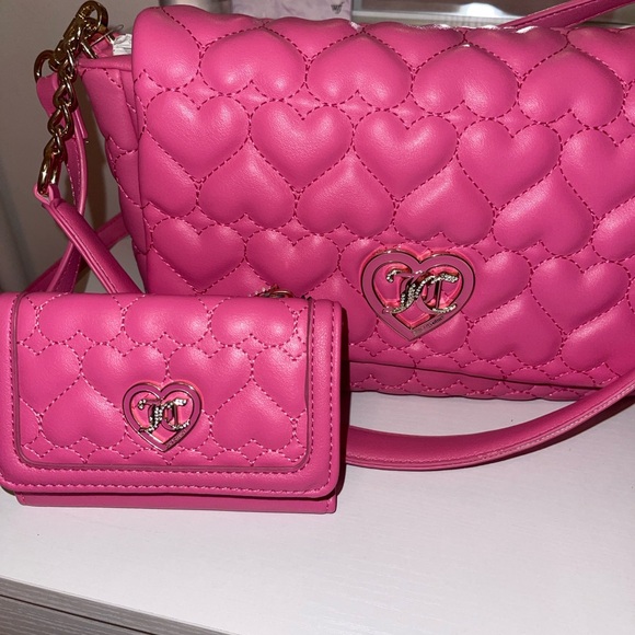 Juicy Couture Pink Quilted Heart Bag and Wallet Set - Picture 2 of 7